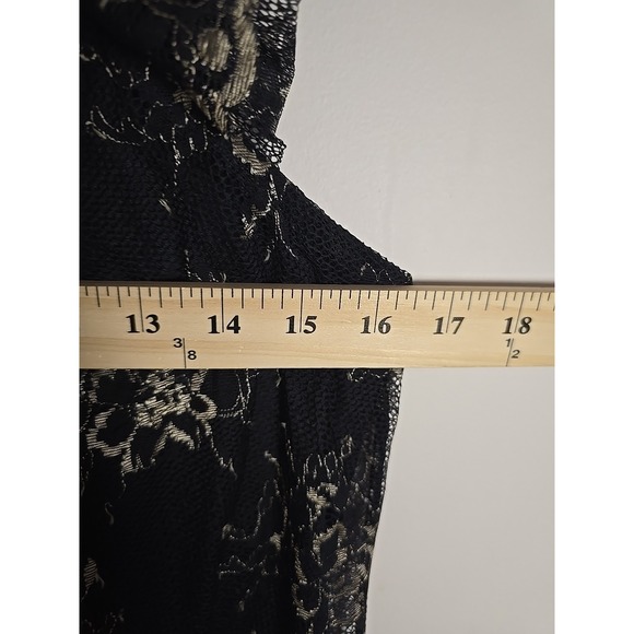 Rabbit Rabbit Rabbit Designs Women's 10 Black‎ Gold Lace Sleeveless Sheath Lined - Picture 6 of 11